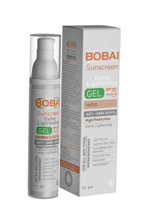 Bobai Sunscreen Tinted Extra Lightening gel spf 50 بوباي اكسترا جيل تينتد بعامل حماية 50+
